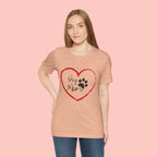 Dog Mom Heart Paw T‑Shirt