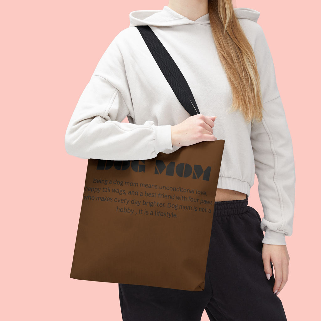Dog Mom Tote Bag - 'Dog Mom' Printed Canvas Carryall, Gift for Dog Lovers