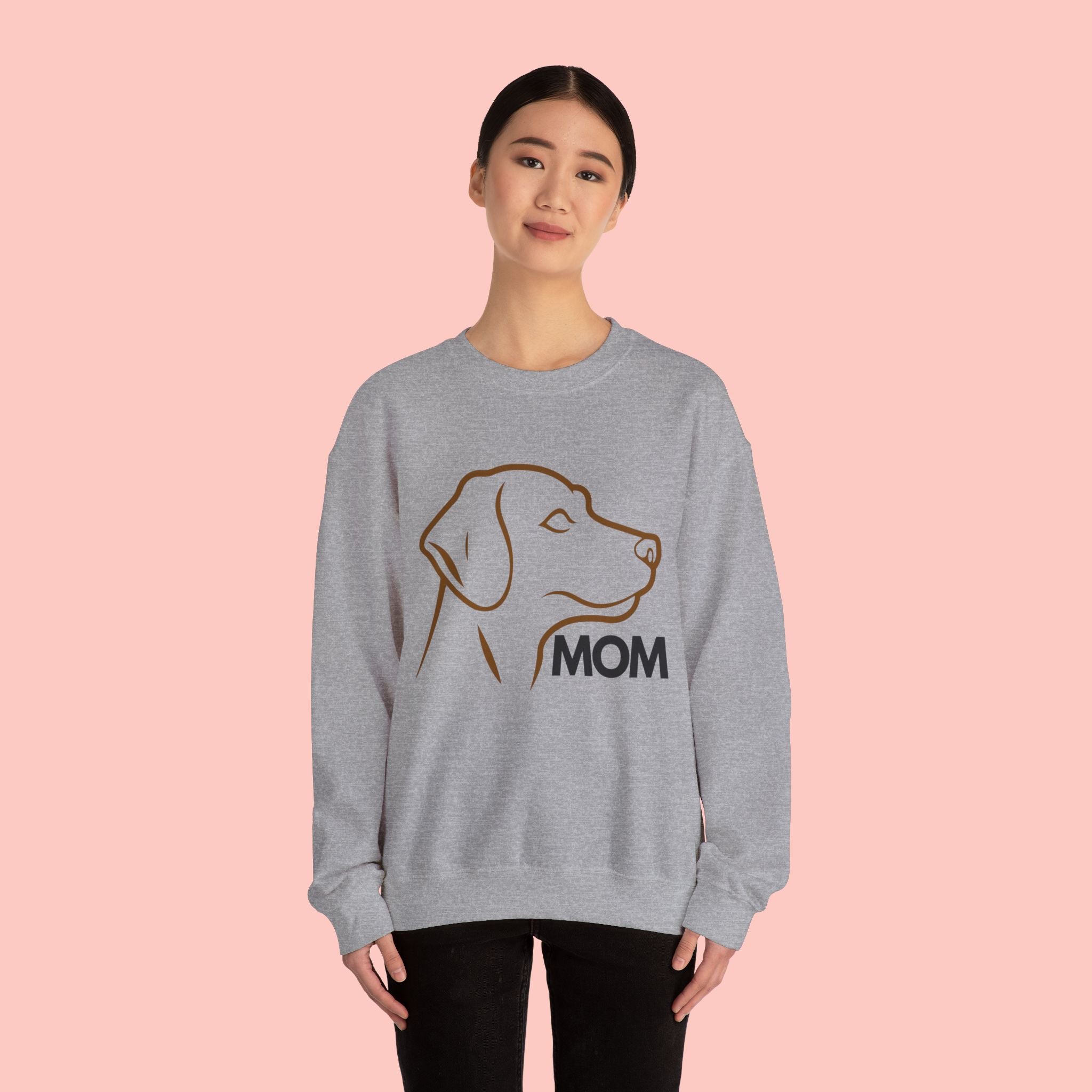 Dog Mom Crewneck Sweatshirt – Minimalist Labrador Outline