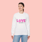 Dog Mom Love Crewneck Sweatshirt — Pink Paw Graphic