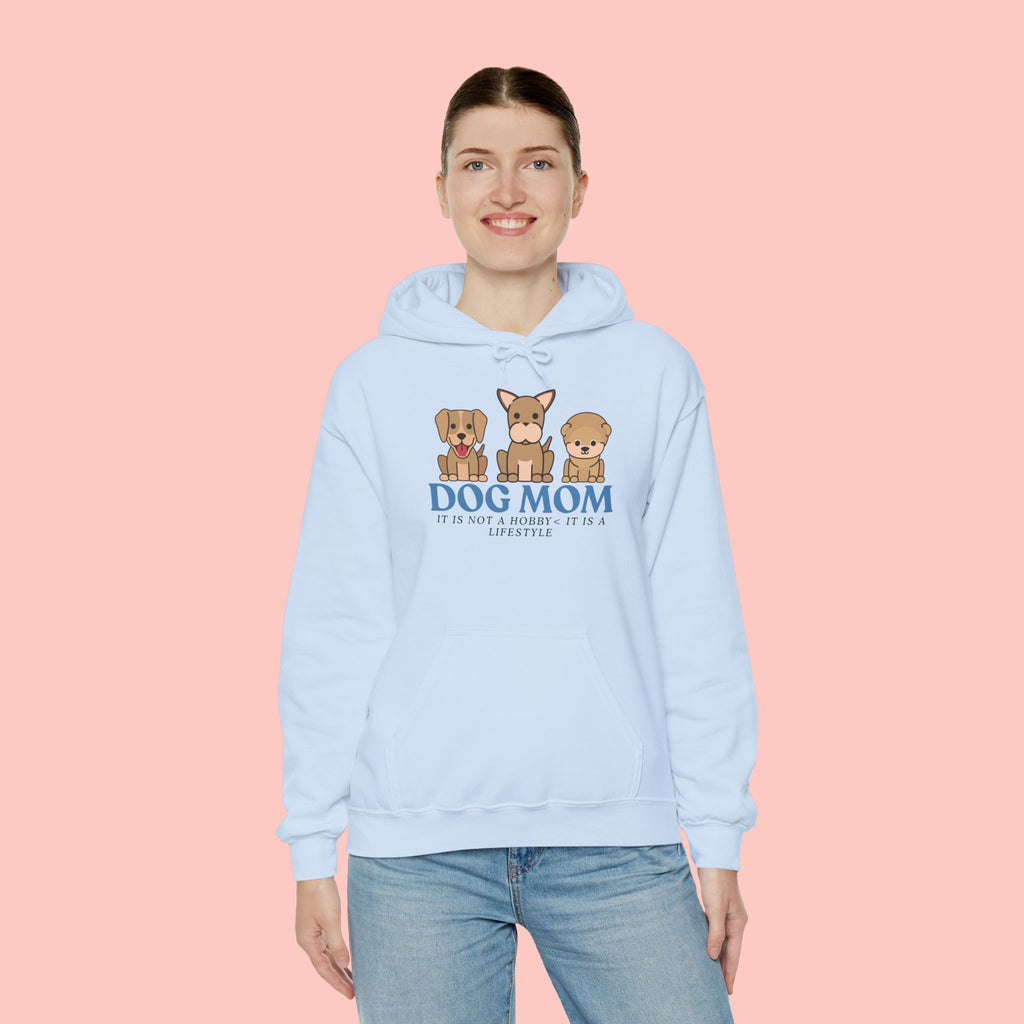 Dog Mom Hoodie — Cute Puppy Trio 'Dog Mom' Graphic Sweatshirt