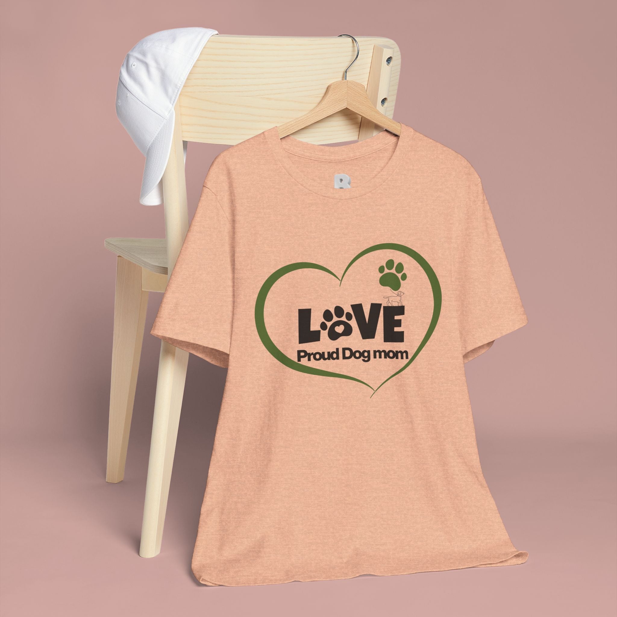 Dog Mom Love T-Shirt — "LOVE Proud Dog Mom" Heart Paw Tee
