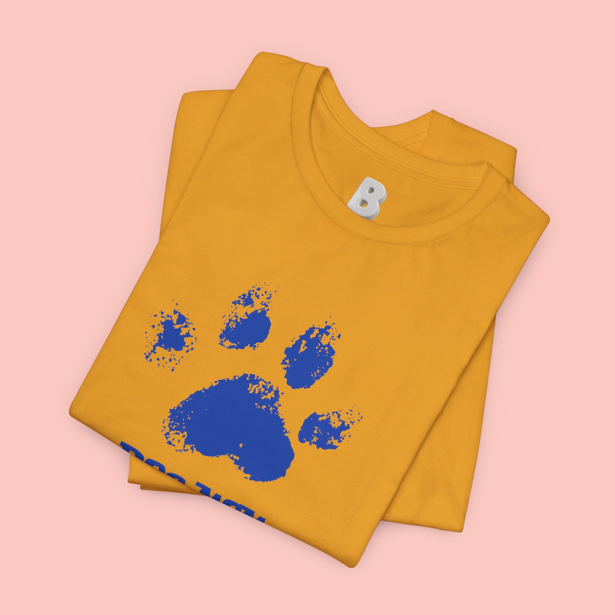 Dog Mom Paw Print T-Shirt — Distressed Blue Design