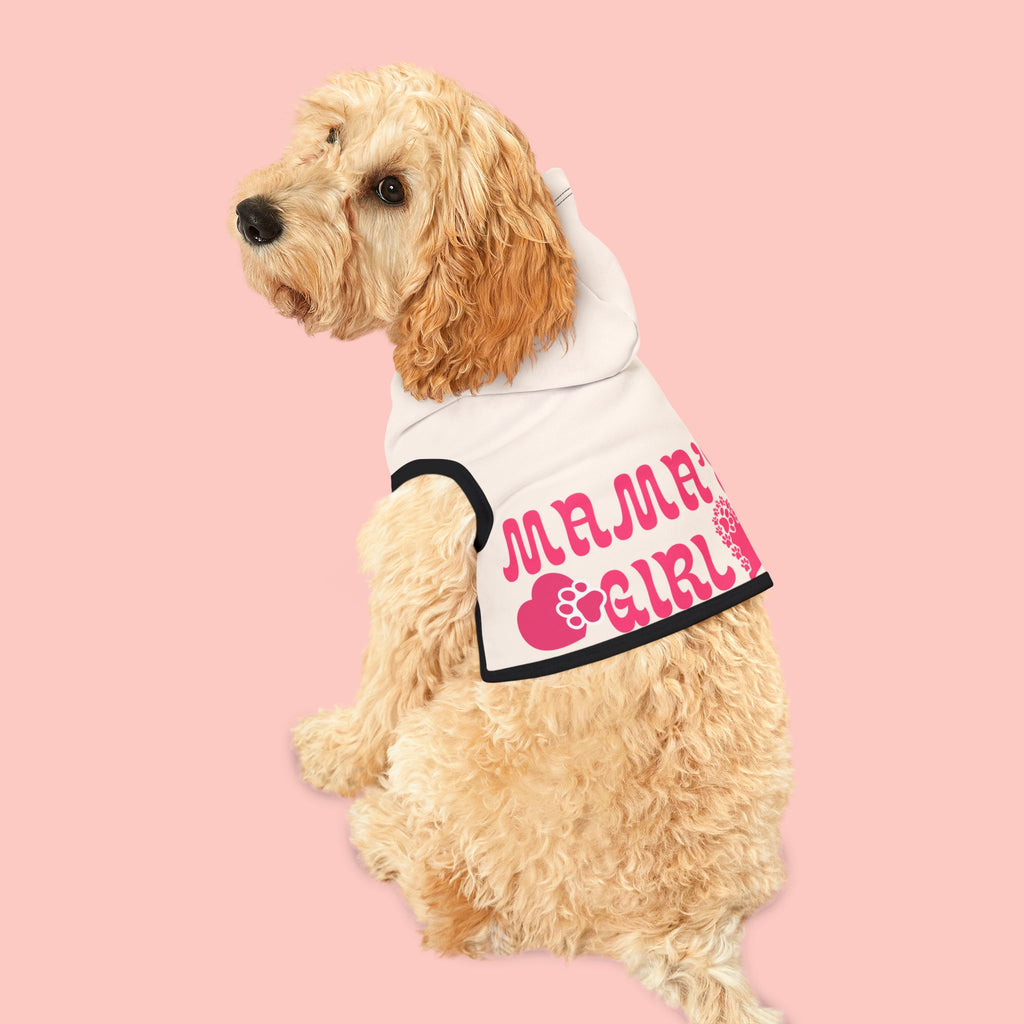 Pet Hoodie — "Mama’s Girl" Pink Heart Puppy Hoodie