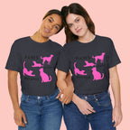 Paws Over People Tee — Pink Cats & Dogs Graphic T-Shirt