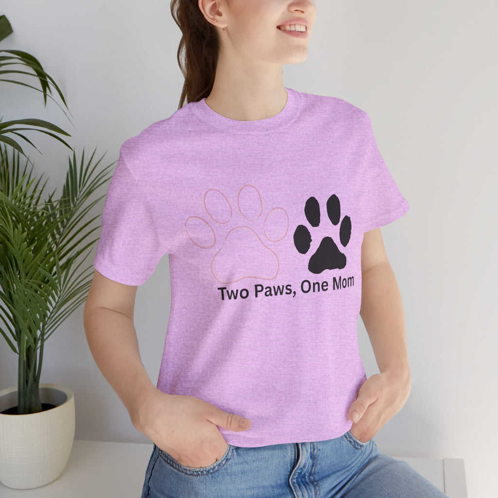 Two Paws, One Mom T-Shirt – Cute Dog Mom Paw Print Tee