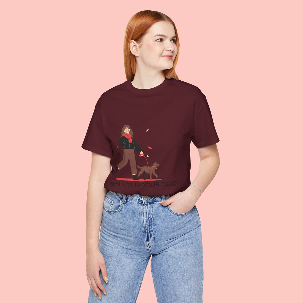 Walk With Your Dog Tee — Cute Dog Walking Graphic T-Shirt