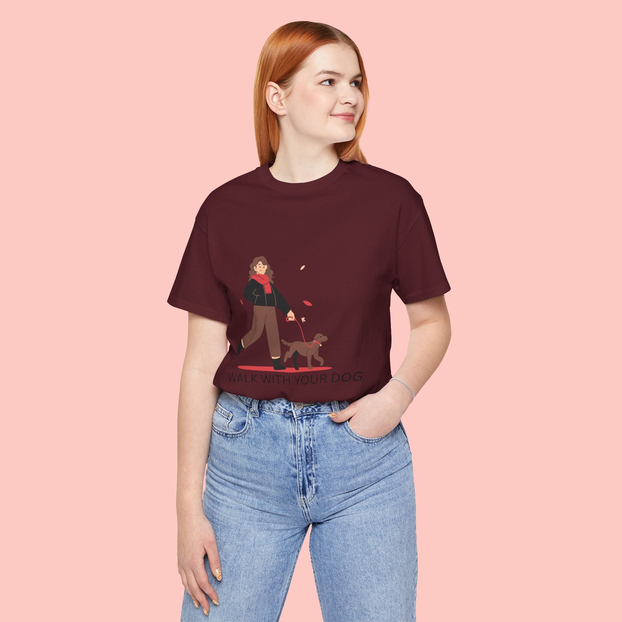 Walk With Your Dog Tee — Cute Dog Walking Graphic T-Shirt