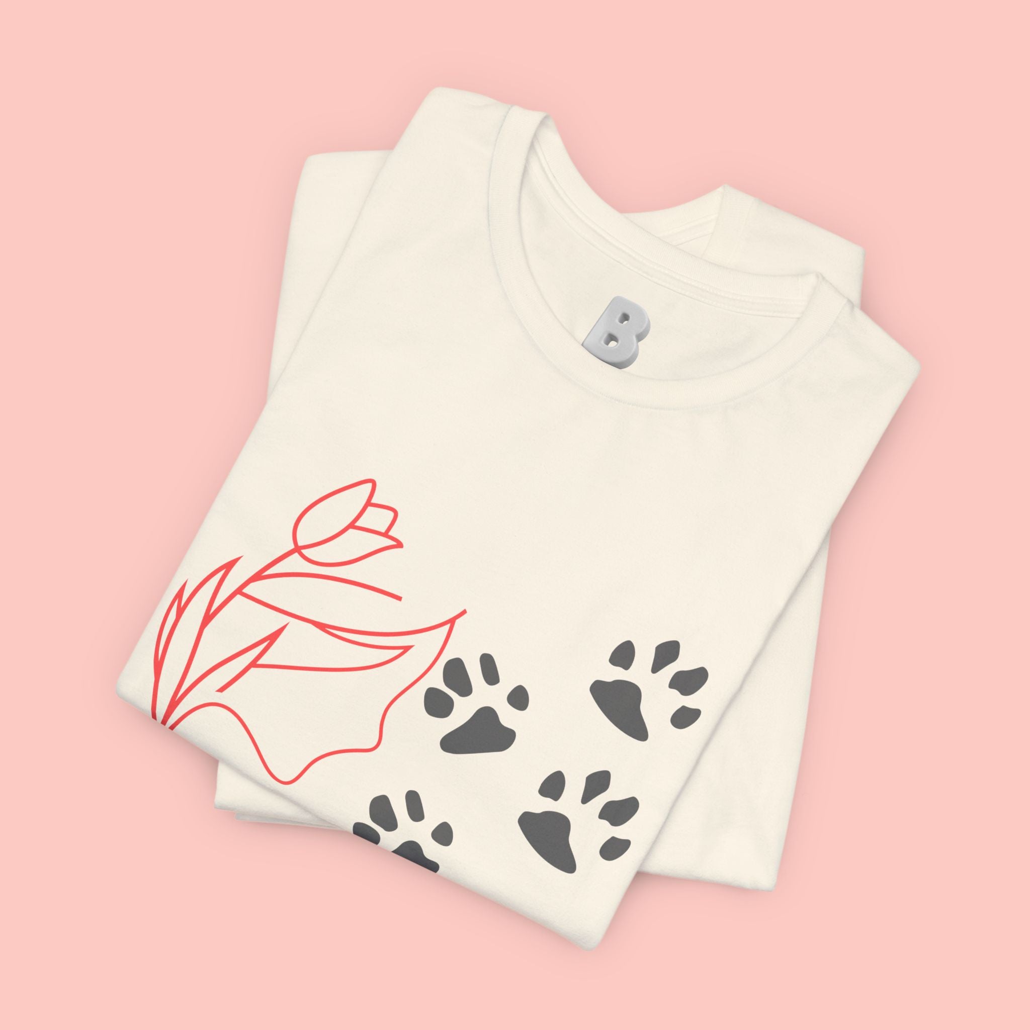 Dog Cuddle Tee – "Would Rather Cuddle My Dog" Paw Print Floral T-Shirt