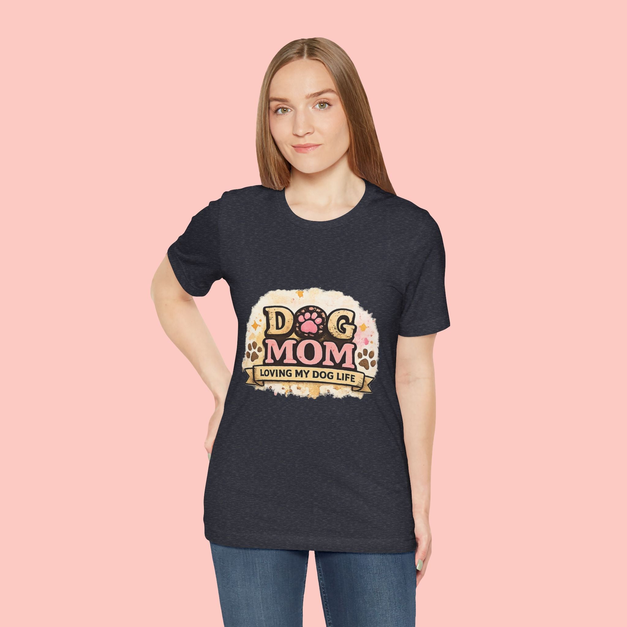 Dog Mom T-Shirt – "Loving My Dog Life" Cute Paw Print Tee for Pet Moms