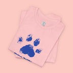 Dog Mom Paw Print T-Shirt — Distressed Blue Design
