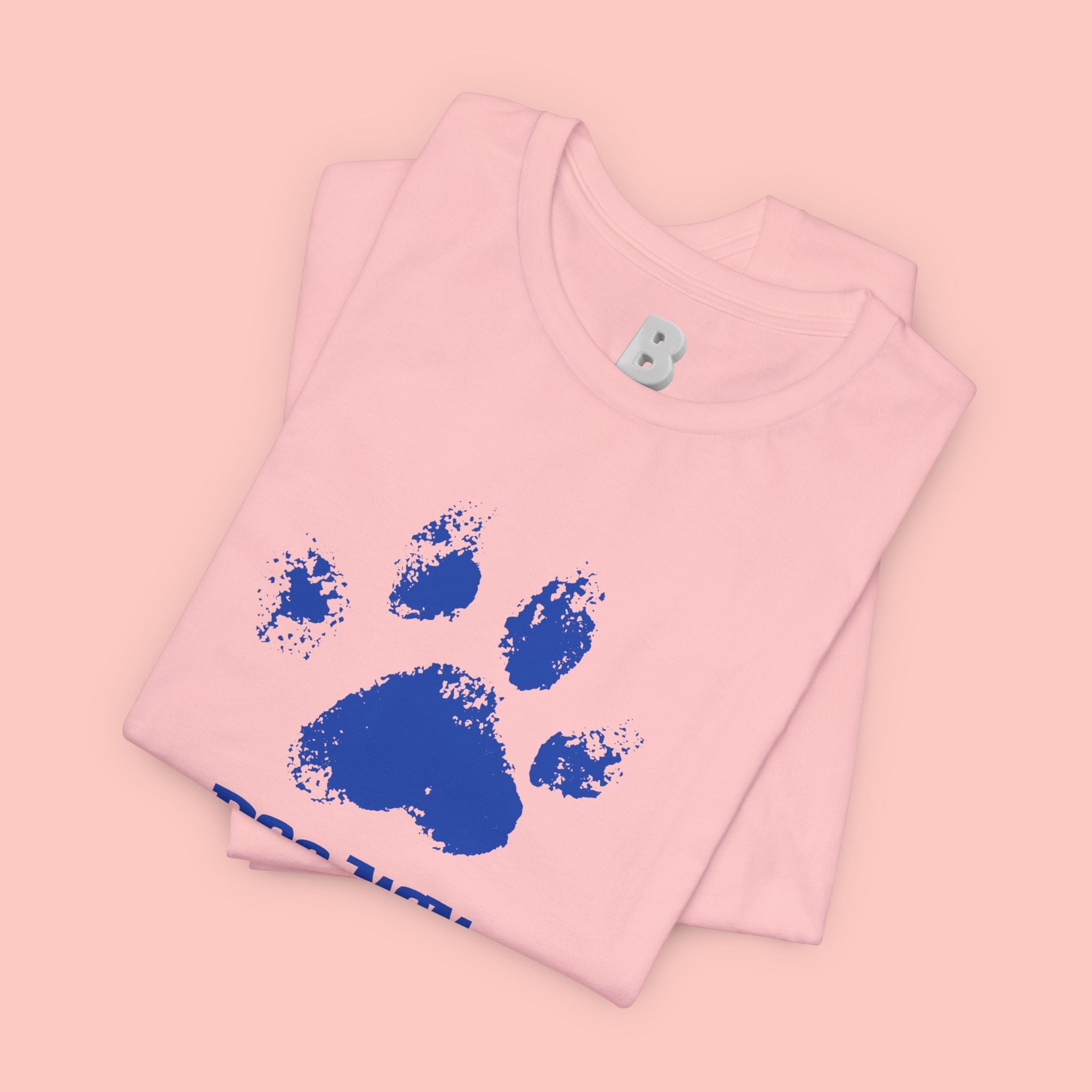 Dog Mom Paw Print T-Shirt — Distressed Blue Design