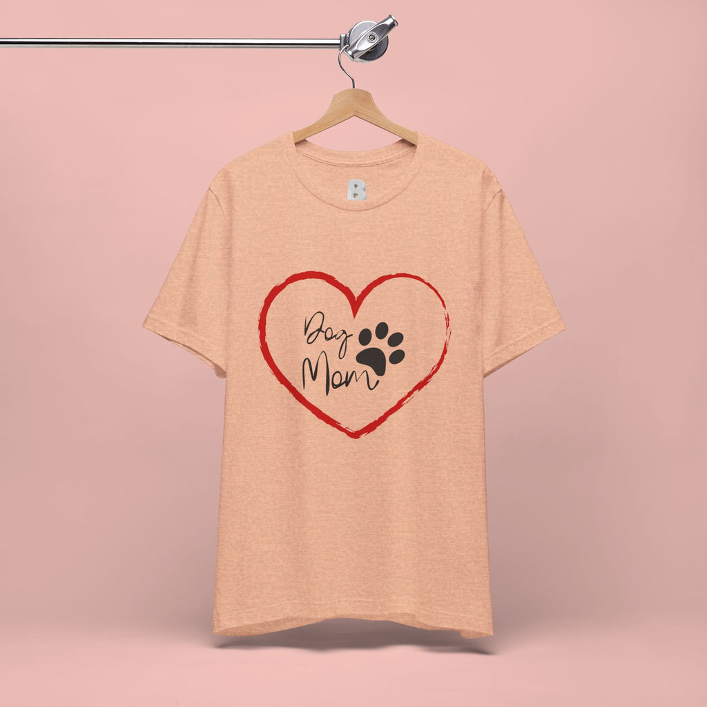 Dog Mom Heart Paw T‑Shirt