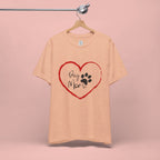 Dog Mom Heart Paw T‑Shirt