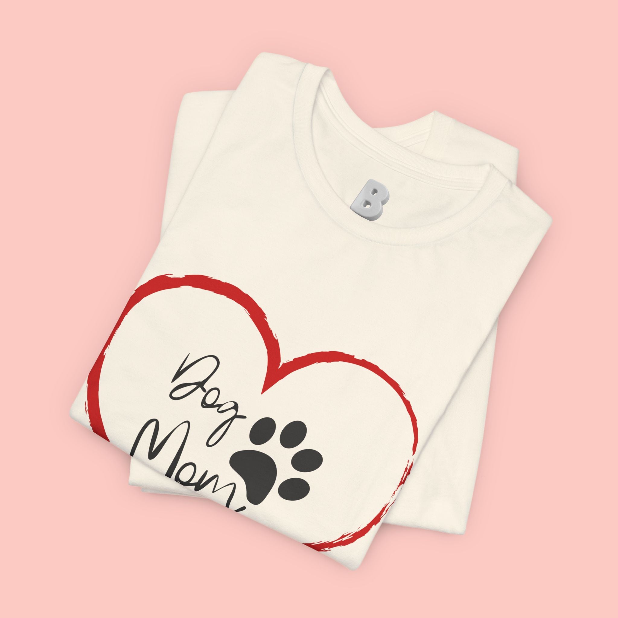 Dog Mom Heart Paw T‑Shirt