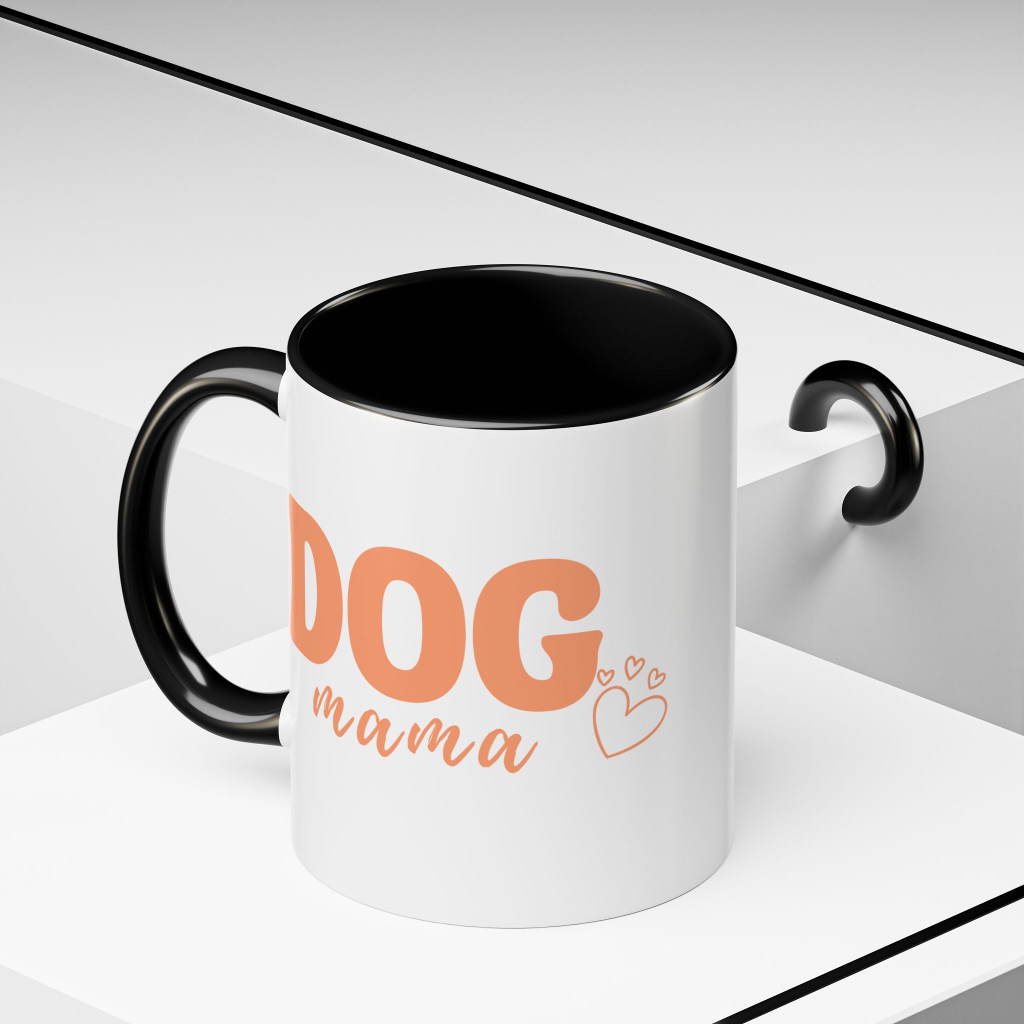 Dog Mama Coffee Mug — Cute Heart Accent Ceramic Mug (11/15 oz)