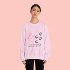 Dog Cuddle Crewneck Sweatshirt – Paw Print & Floral Cozy Pullover