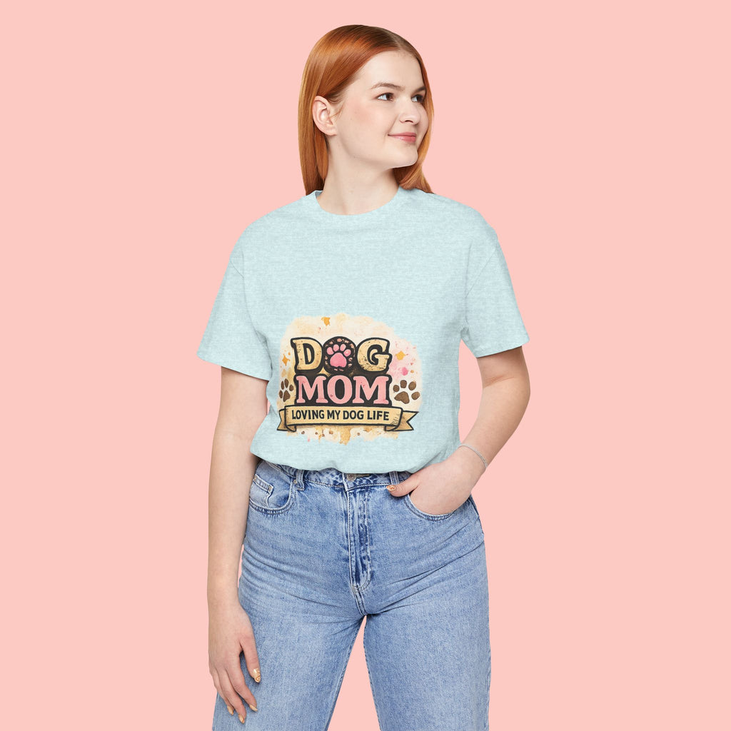 Dog Mom T-Shirt – "Loving My Dog Life" Cute Paw Print Tee for Pet Moms