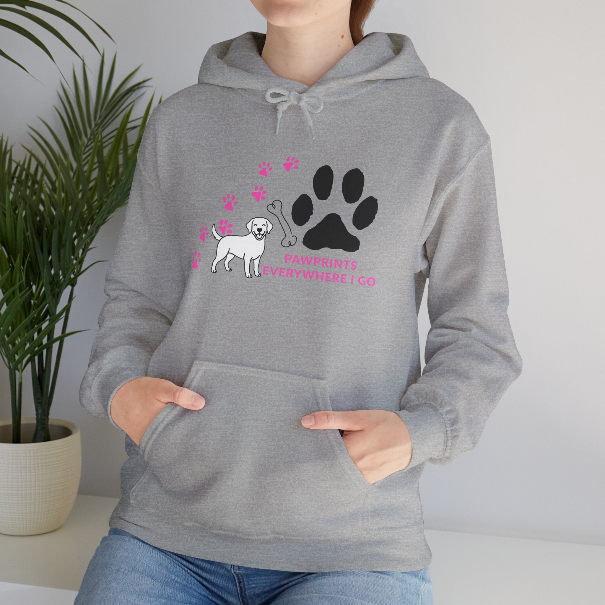 Dog Lover Hoodie — "Pawprints Wherever I Go" Pullover