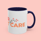 Accent Coffee Mug - "Growing Hair I Don't Care" Floral Script Coffee Mug