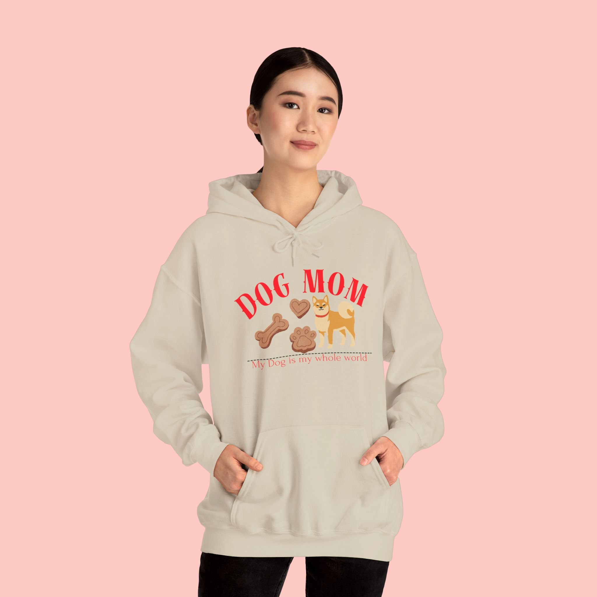 Dog Mom Hoodie – Cute Dog Paw & Bone Graphic Sweatshirt