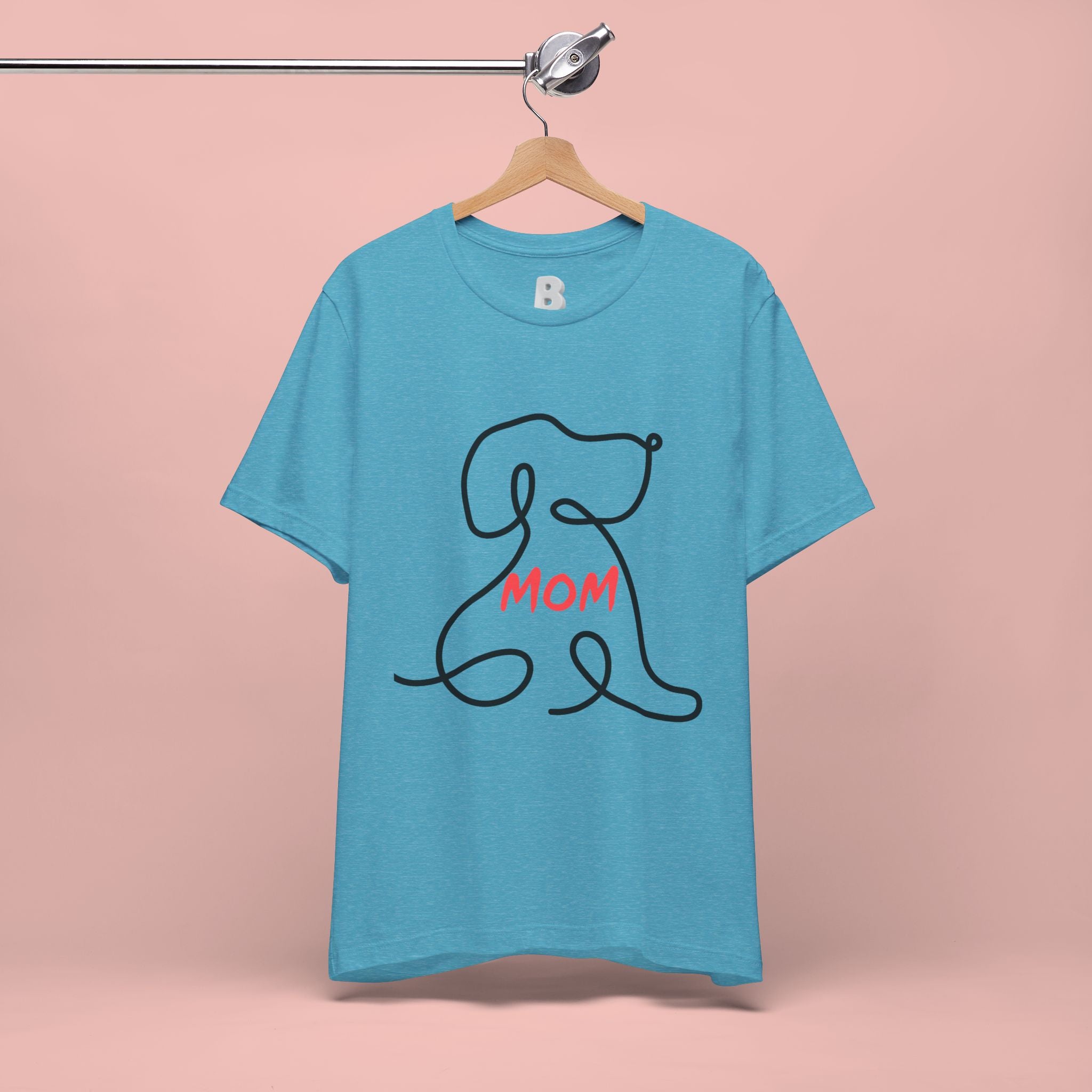 Mom Dog T-Shirt — Minimal Line Art Puppy Tee for Dog Moms, Mother's Day Gift