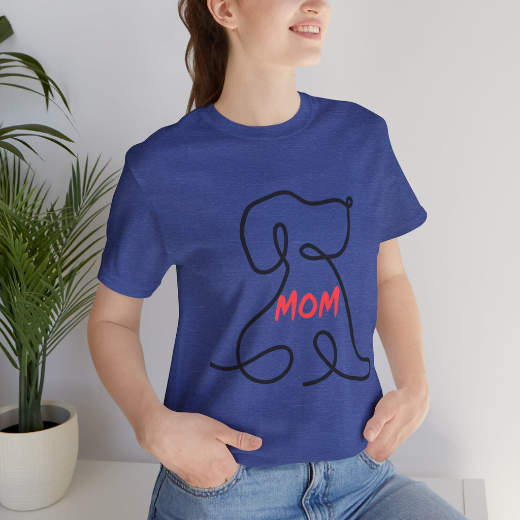 Mom Dog T-Shirt — Minimal Line Art Puppy Tee for Dog Moms, Mother's Day Gift