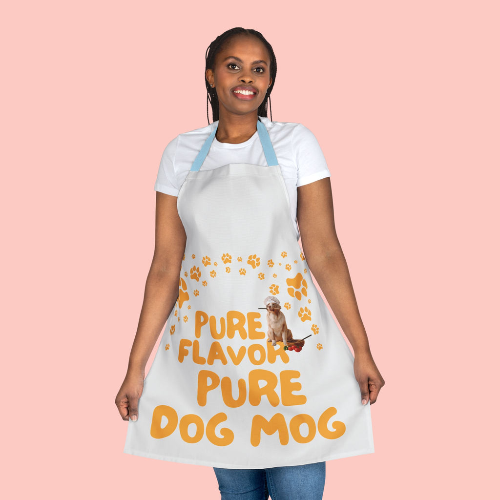 Dog Mom Apron – “Pure Flavor Pure Dog Mom” Paw-Print Kitchen Apron