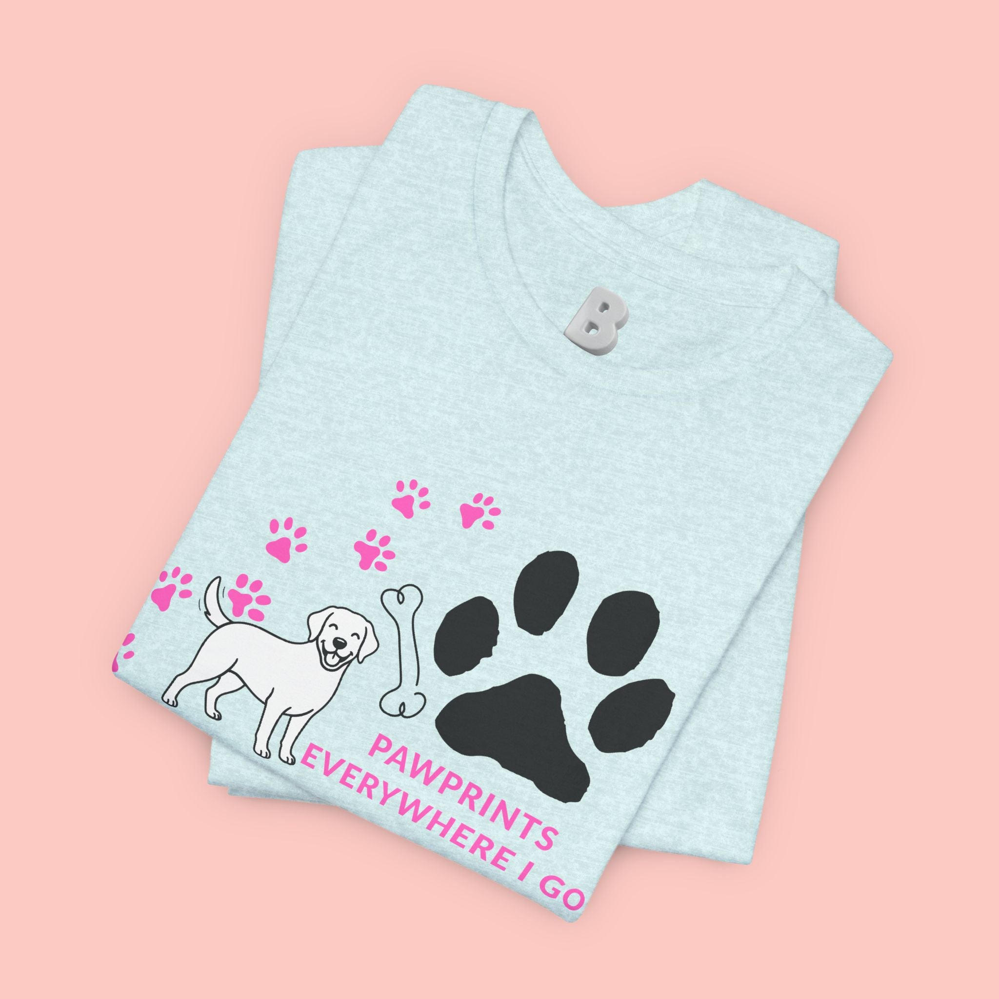 Dog Pawprint T-Shirt — "Pawprints Everywhere I Go" Cute Pet Lover Tee