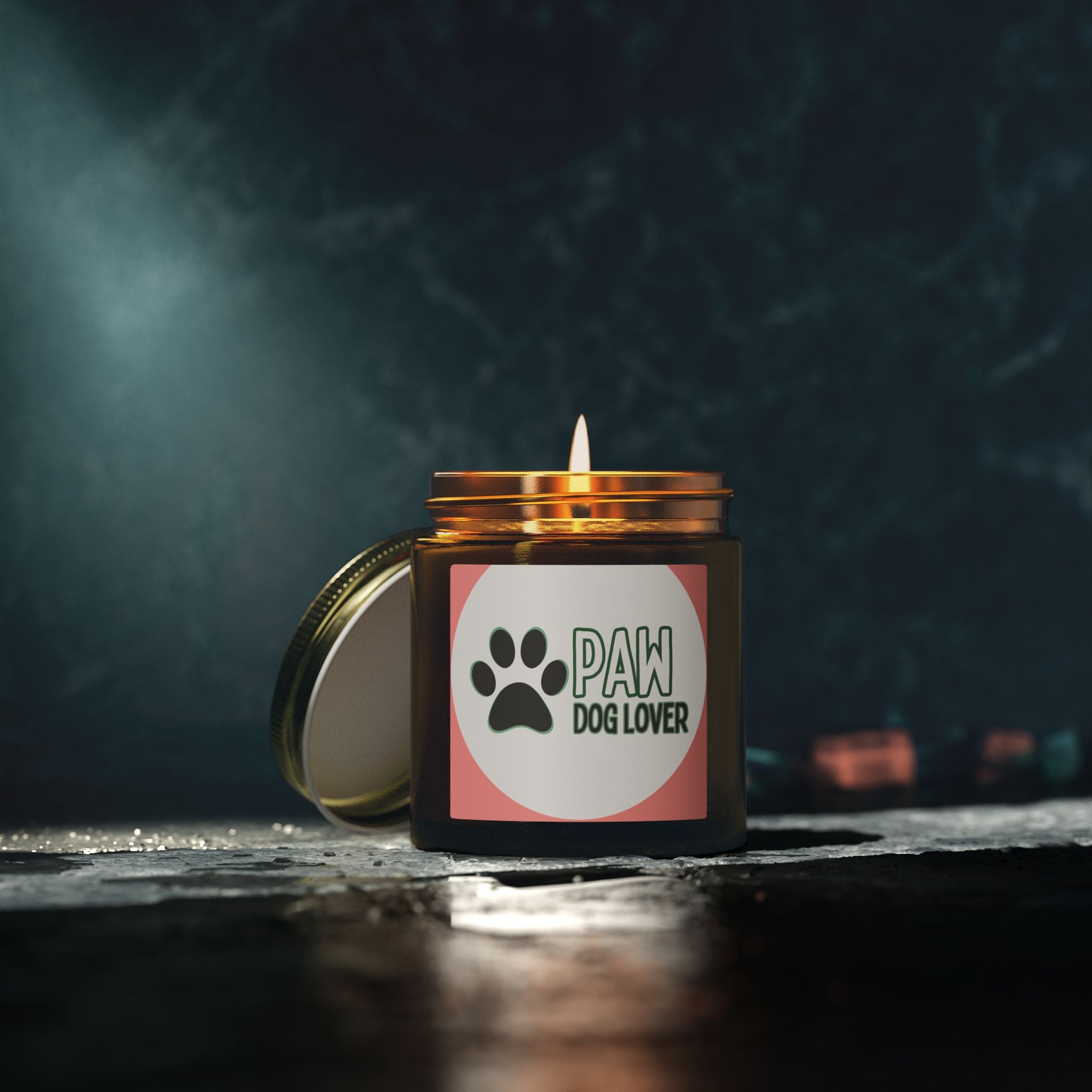 Dog Lover Paw Scented Candle — Coconut Apricot Wax (4oz & 9oz)