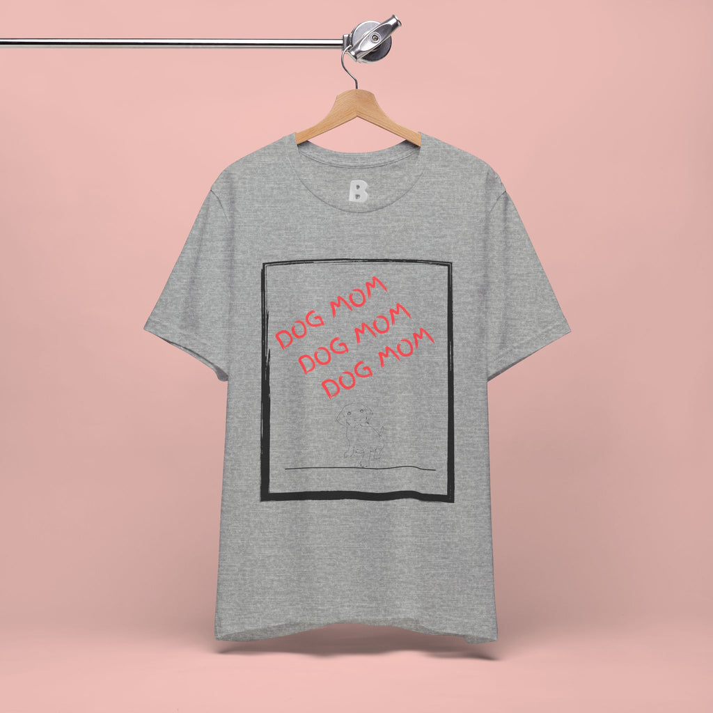Dog Mom Graphic Tee — 'Dog Mom Dog Mom Dog Mom' Casual Pet Lover T-Shirt