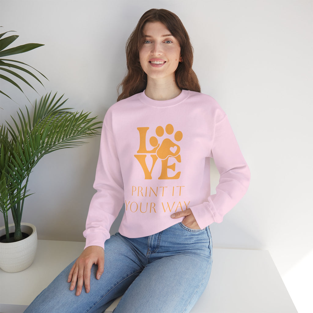 Love Paw Crewneck Sweatshirt — Pet Lover Graphic Sweatshirt