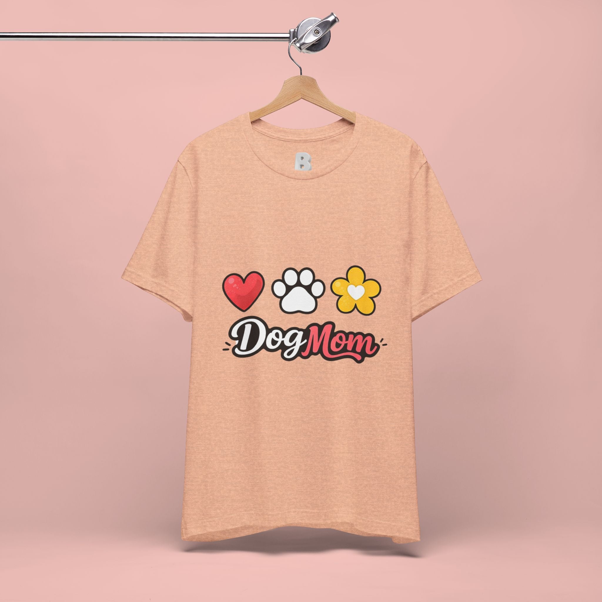 Dog Mom T-Shirt – Heart, Paw & Flower Graphic Tee