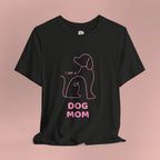 Dog Mom T‑Shirt – Minimal Pink Line Art Dog Tee