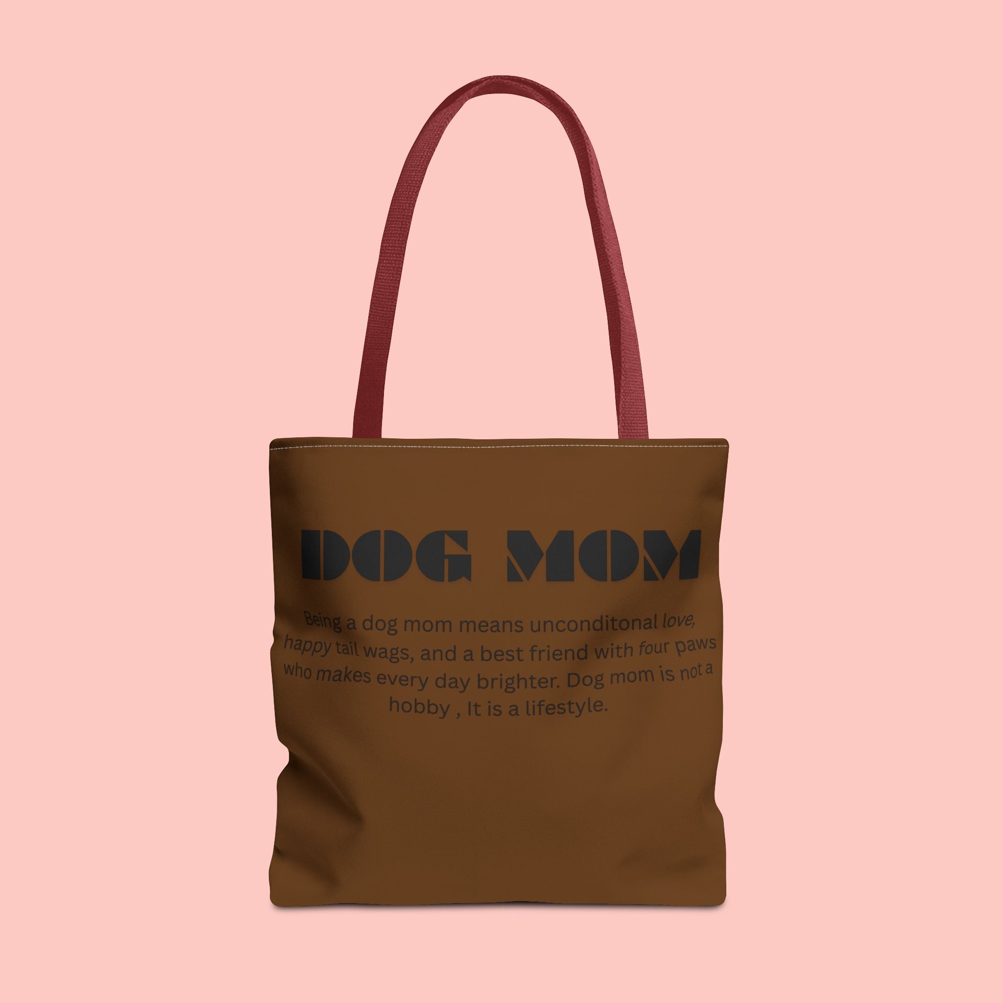 Dog Mom Tote Bag - 'Dog Mom' Printed Canvas Carryall, Gift for Dog Lovers