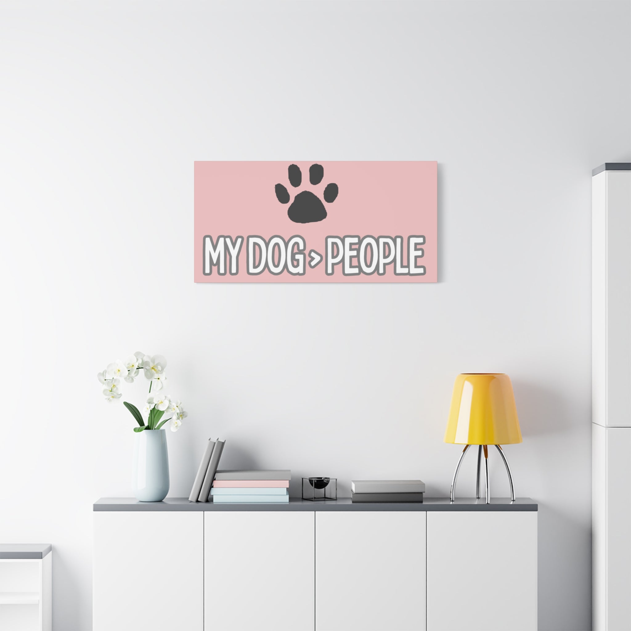 My Dog > People Canvas Wall Art — Paw Print Pet Lover Decor