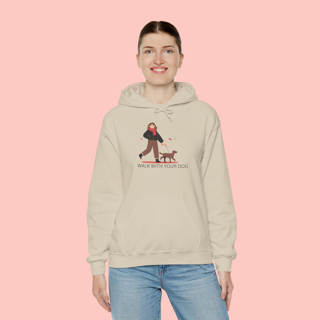 Dog Walk Hoodie — "Walk With Your Dog" Cozy Pet Lover Sweatshirt