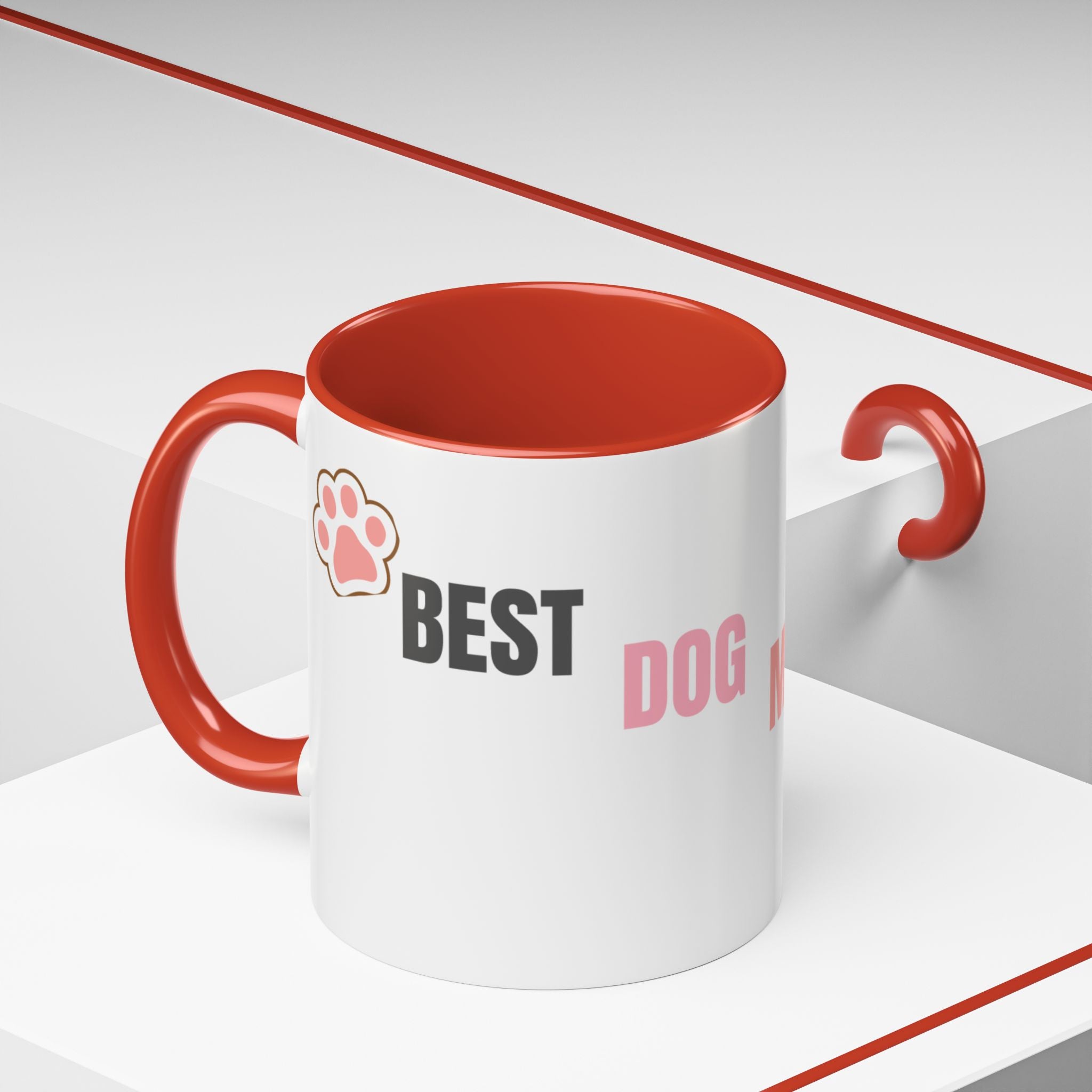 Dog Mom Coffee Mug — Best Dog Mom Ever Accent Ceramic Mug (11oz & 15oz)