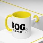 Dog Mama Accent Coffee Mug — Cute Black & White Pet Lover Gift (11/15oz)