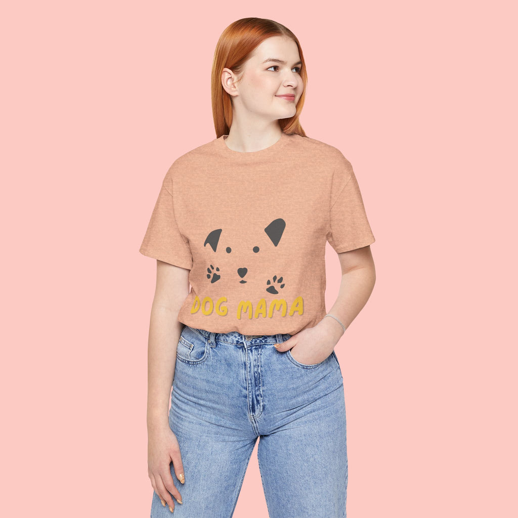 Dog Mama Graphic Tee — Cute Paw Print Dog Face T-Shirt for Dog Lovers