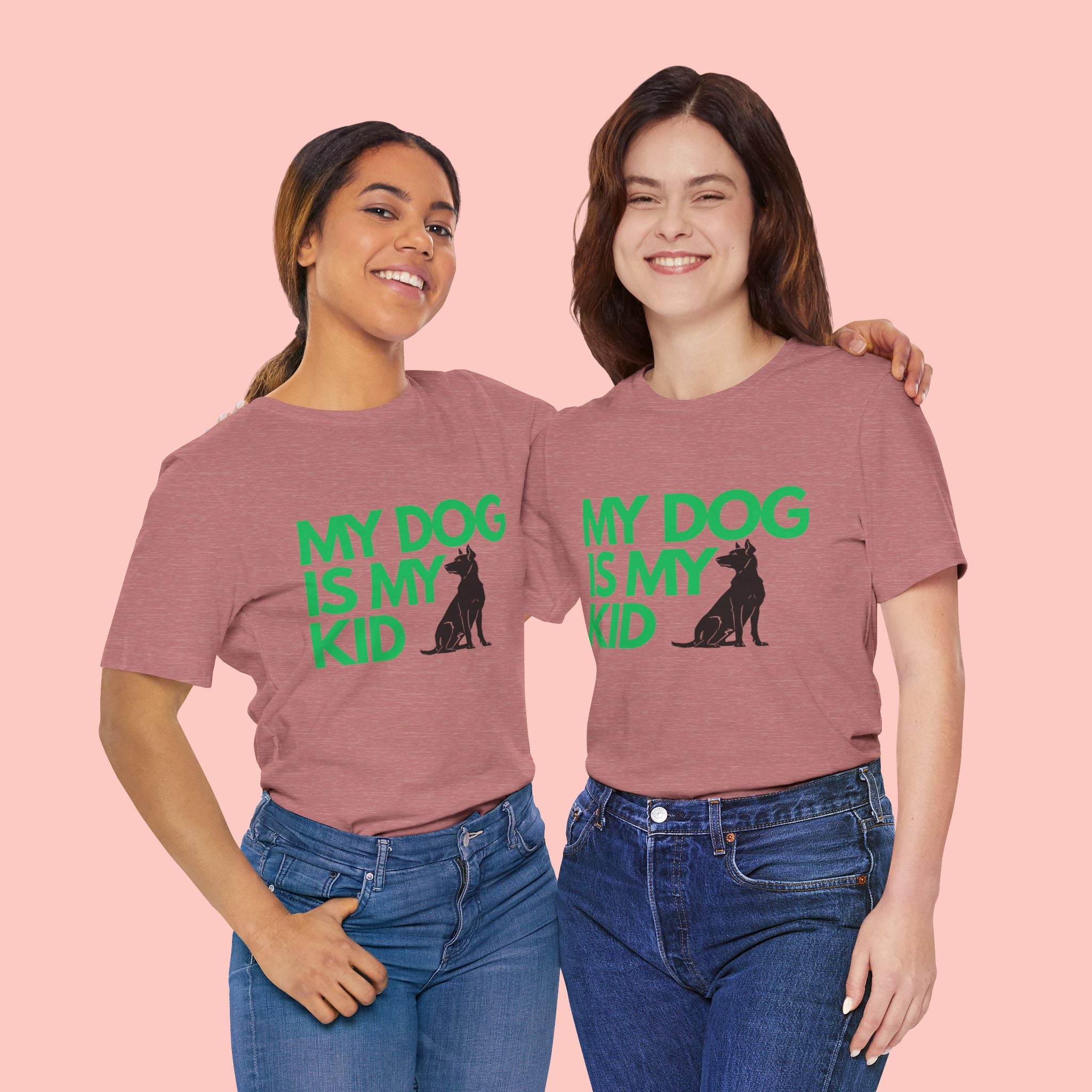 My Dog Is My Kid T-Shirt — Funny Pet Mom/Dad Tee with Sitting Dog Graphic