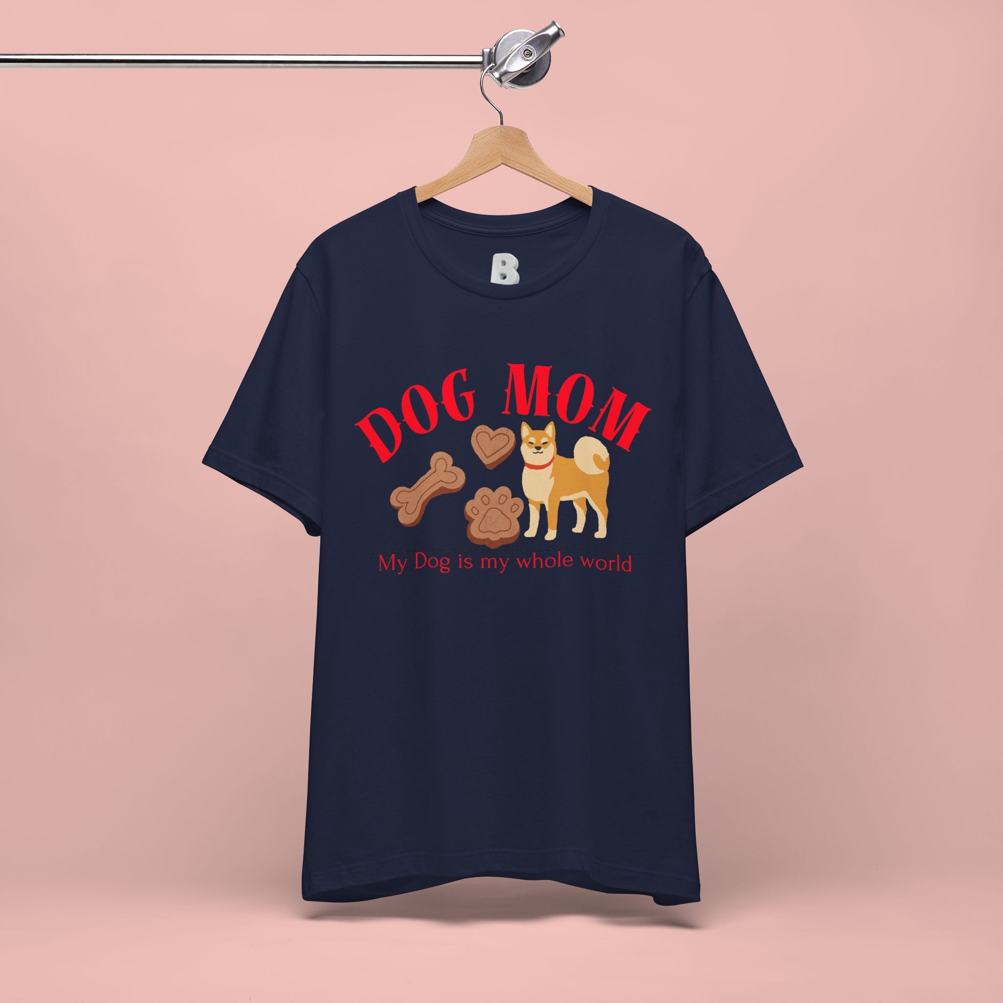 Dog Mom T-Shirt — Cute Shiba & Treats “My Dog Is My Whole World” Tee