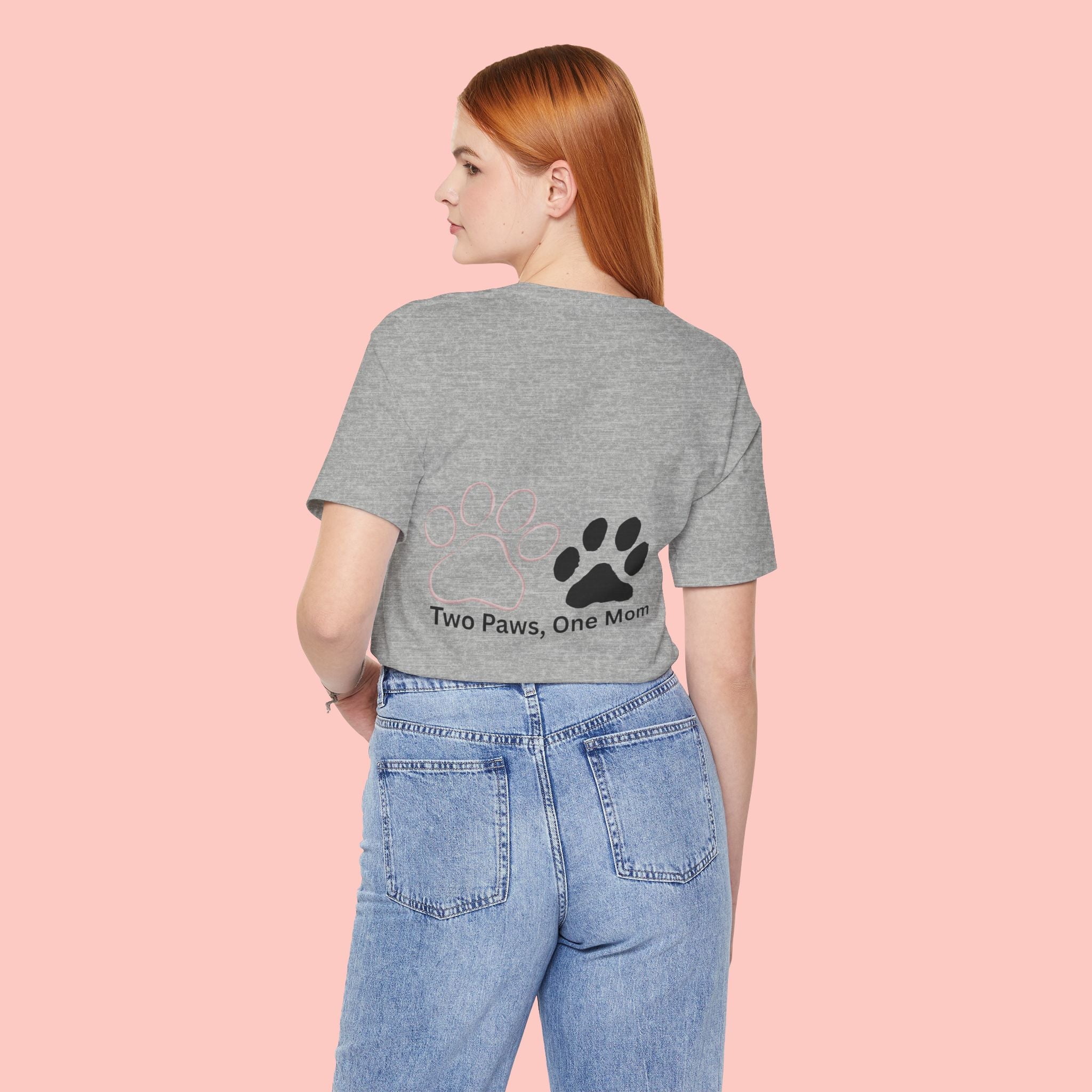 T-Shirt — “Two Paws, One Mom” Paw Print Mom Tee