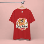 Dog Mom T-Shirt – Cute Golden Retriever Design with Hearts & Paw Prints