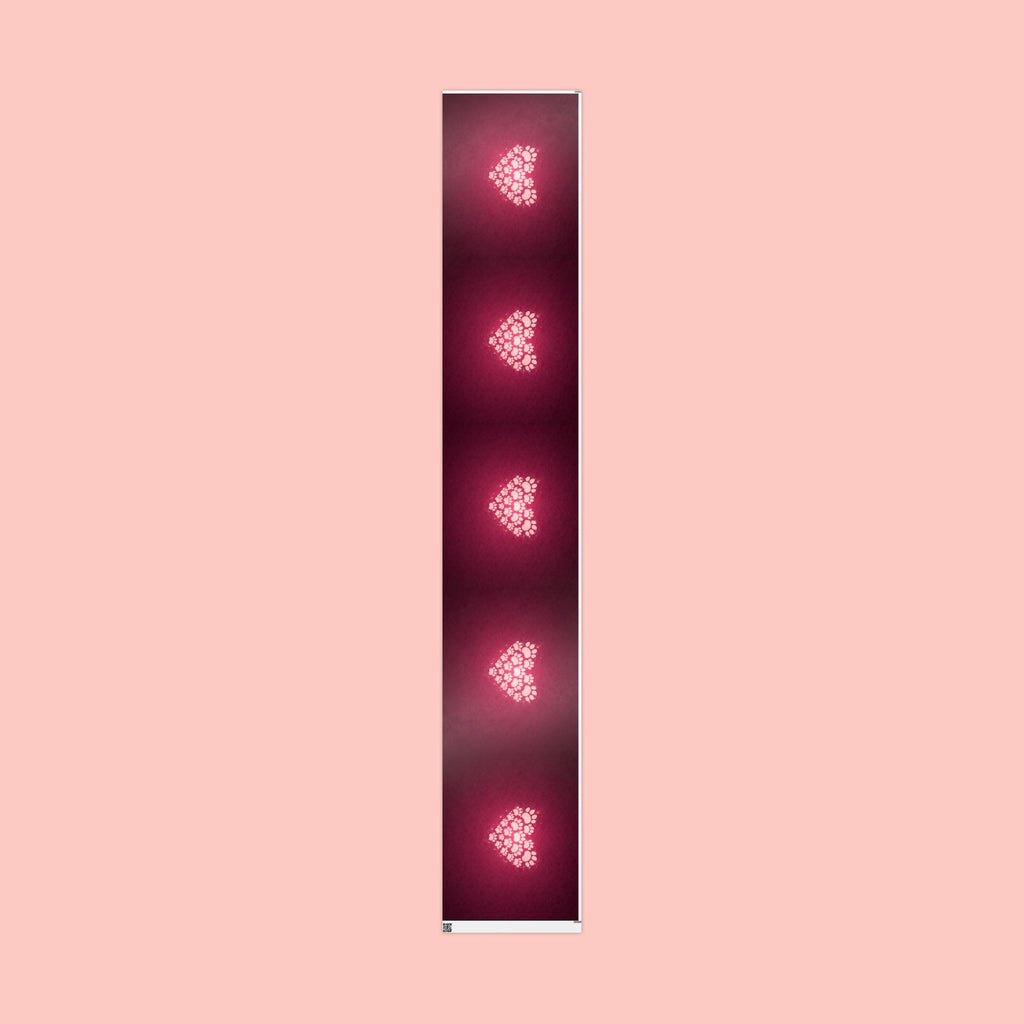 Valentine Heart Lights Wrapping Paper Roll - Romantic Burgundy Gift Wrap