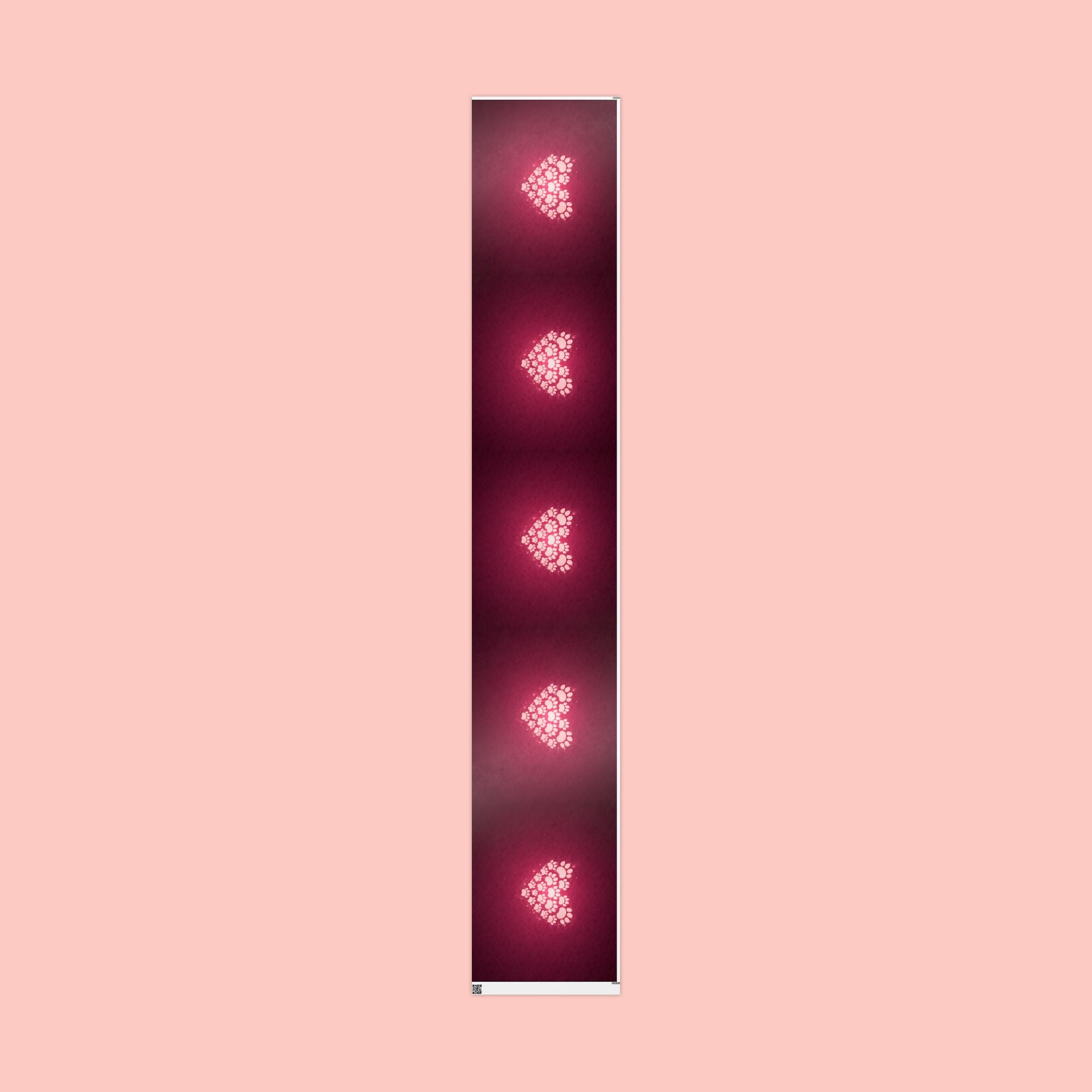 Valentine Heart Lights Wrapping Paper Roll - Romantic Burgundy Gift Wrap
