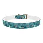 Paw Print Dog Collar — Teal Patterned Pet Collar for Small & Medium Dogs