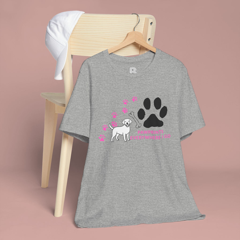 Dog Pawprint T-Shirt — "Pawprints Everywhere I Go" Cute Pet Lover Tee