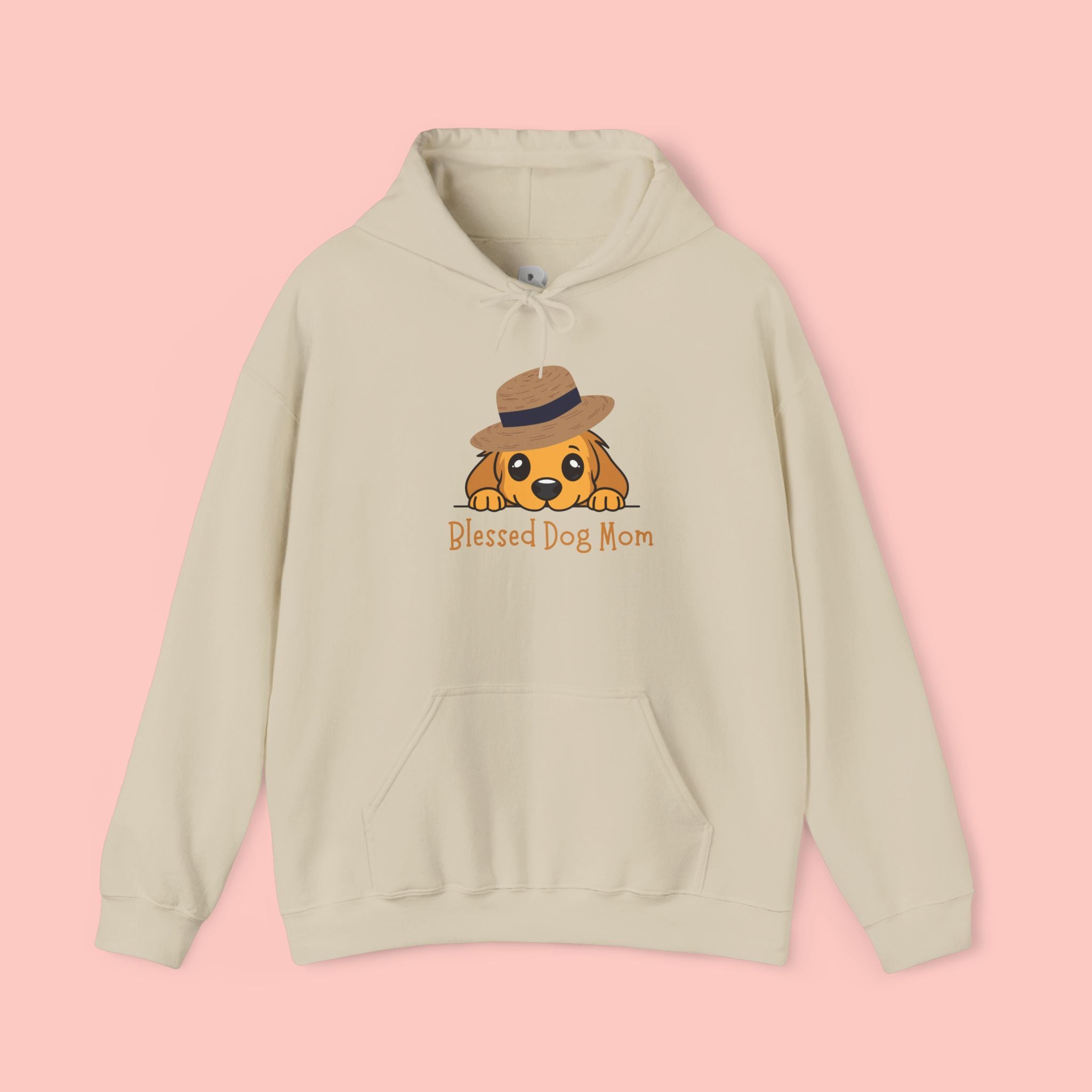 Dog Mom Hoodie - "Blessed Dog Mom" Cute Puppy Hat Sweatshirt