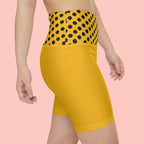 Women's Yellow Dog-Lover Workout Shorts — "All I Need Is My Dog" Fitness Biker Shorts